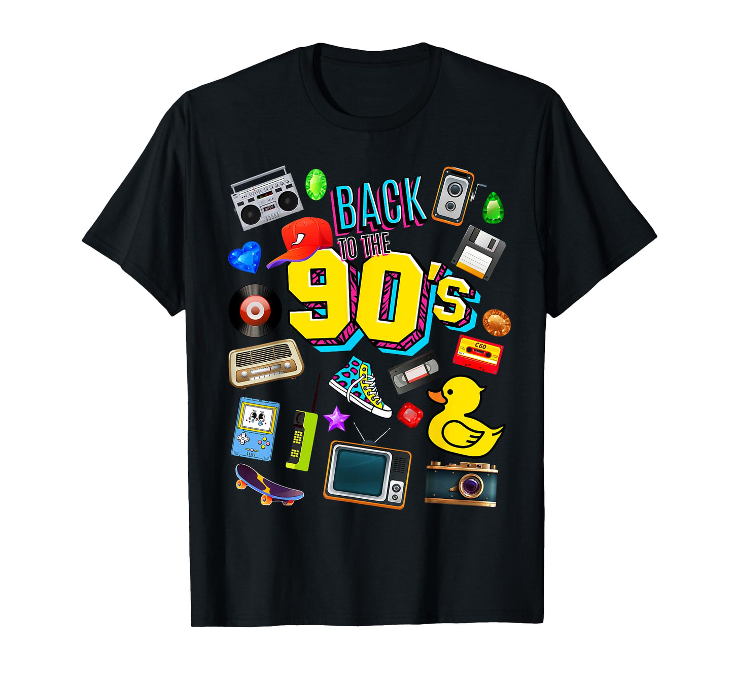 Men's Women's Kids Vintage Retro Back To 90's Graphic Design T-Shirt