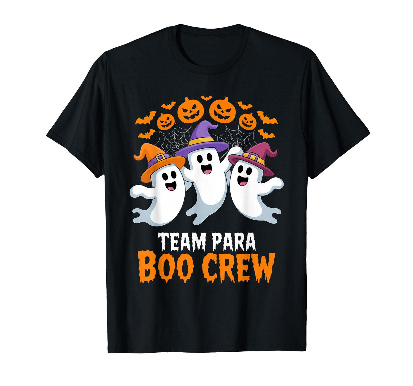 Team para Boo Crew Ghost Halloween Outfit School Staff Aides T-Shirt