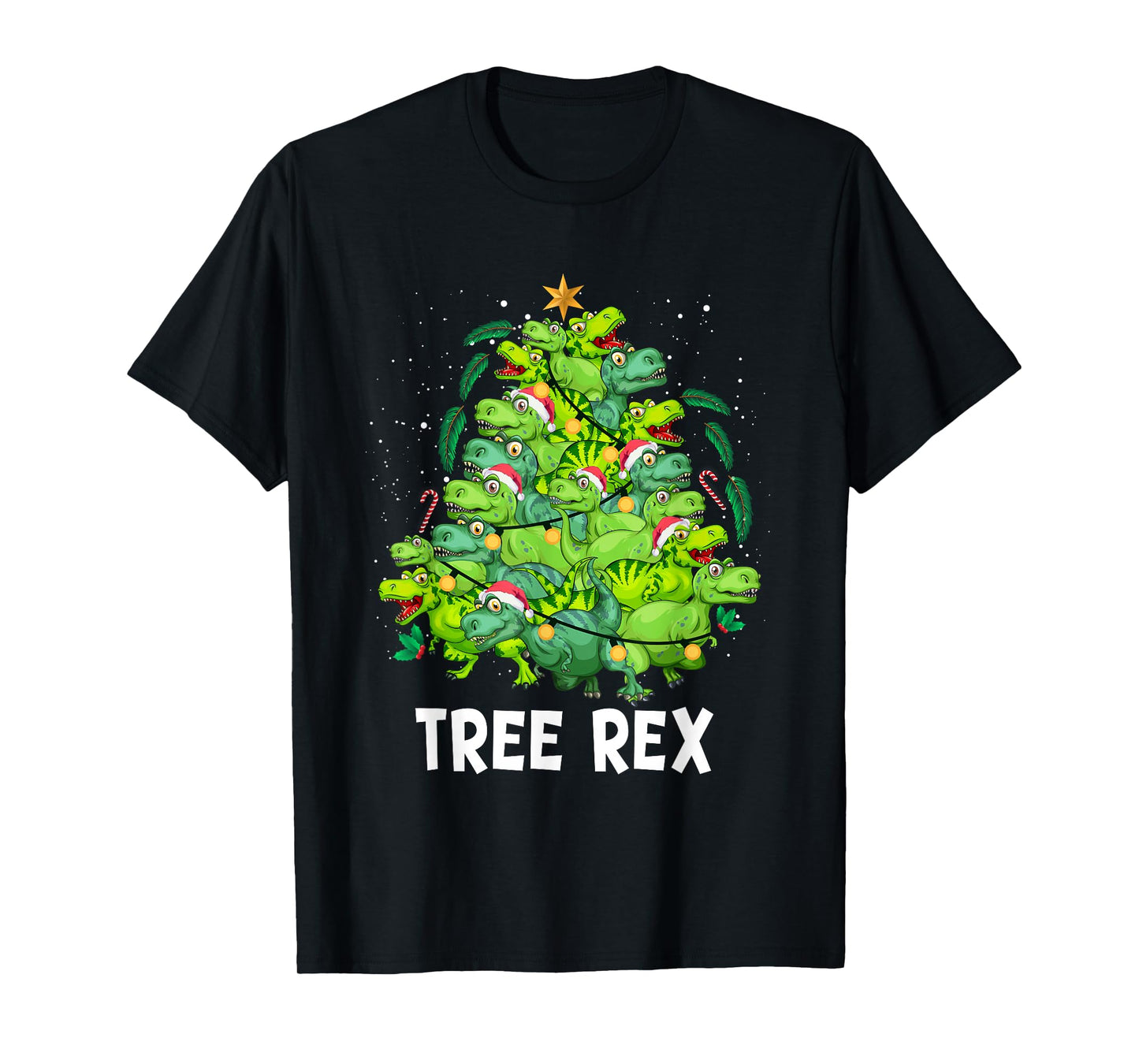 Christmas Dinosaur Tree Rex Funny Xmas Santa Men Boys Kids T-Shirt