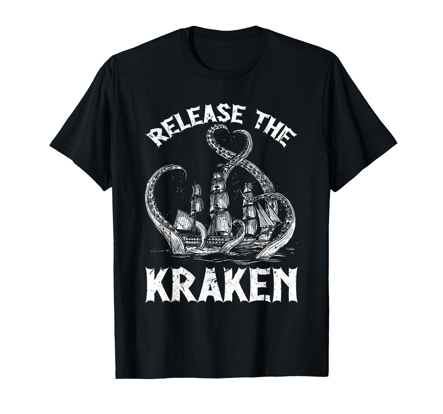 Funny Kraken Sea Monster Apparel Release The Kraken Octopus Sea Creature Unisex Adults & Kids T-Shirt Black Small