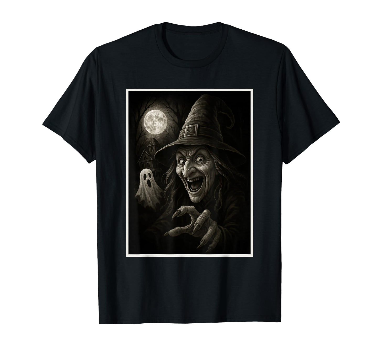 Witch Selfie with Boo Vintage Halloween T-Shirt