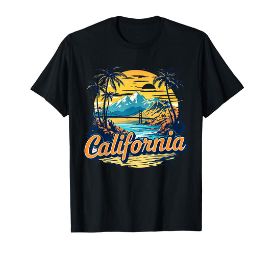Retro California Home State CA Nature Sunset Vintage T-Shirt