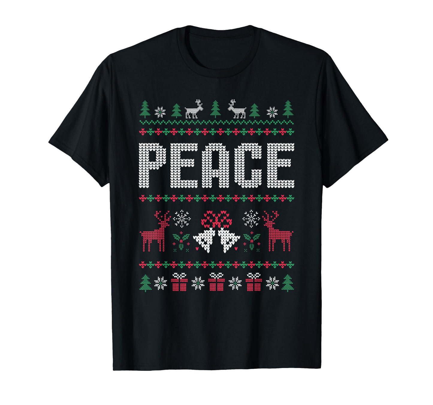 Peace I Come in Peace Matching Couple Ugly Merry Christmas T-Shirt
