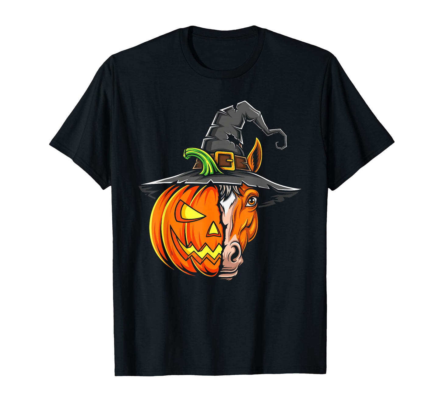 Horse Pumpkin Jack O Lantern Halloween Kids Mens Womens T-Shirt