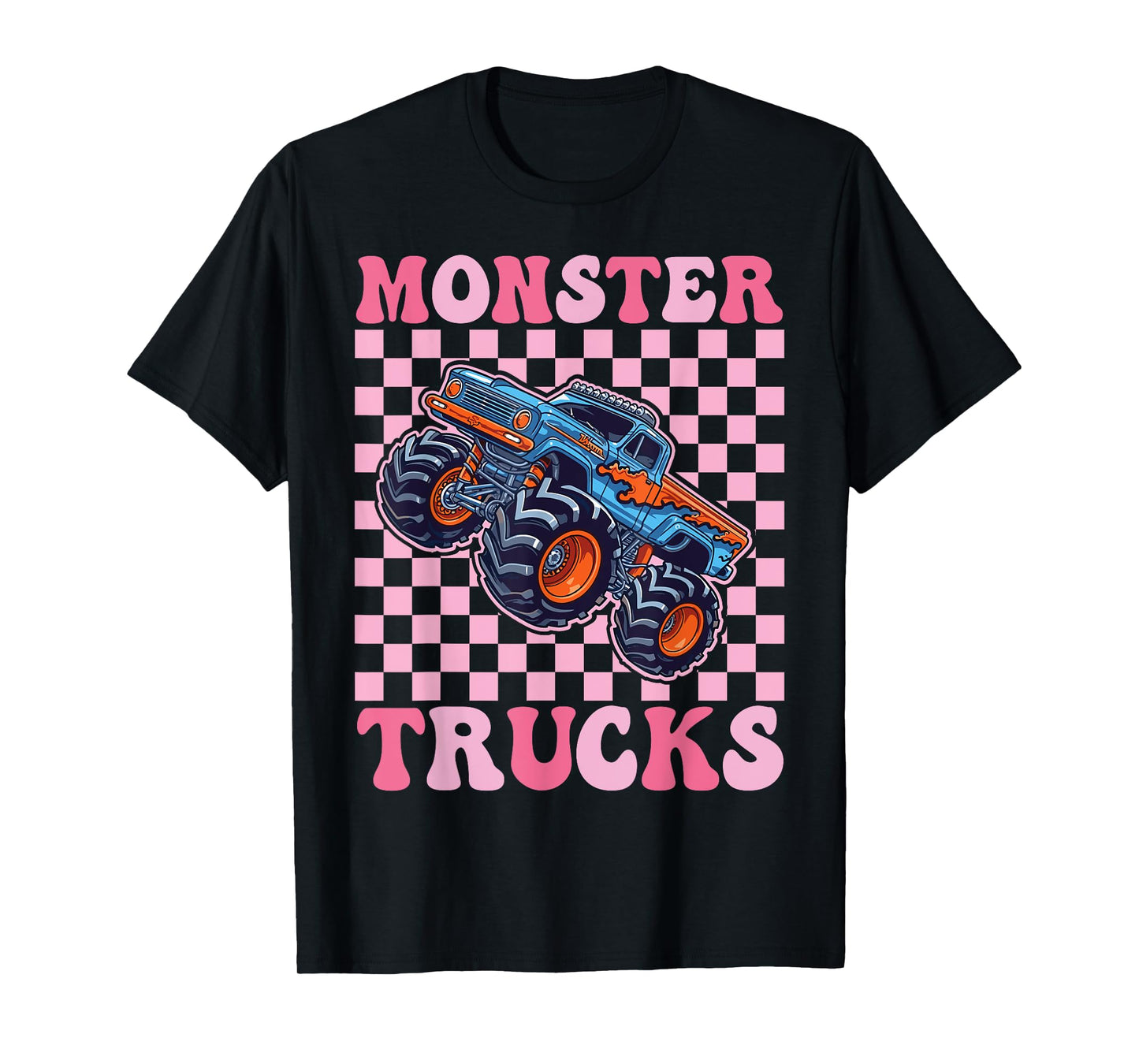 Monster Truck for Toddlers, Girl Monster Truck Retro Vintage T-Shirt