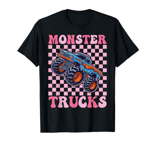 Monster Truck for Toddlers, Girl Monster Truck Retro Vintage T-Shirt