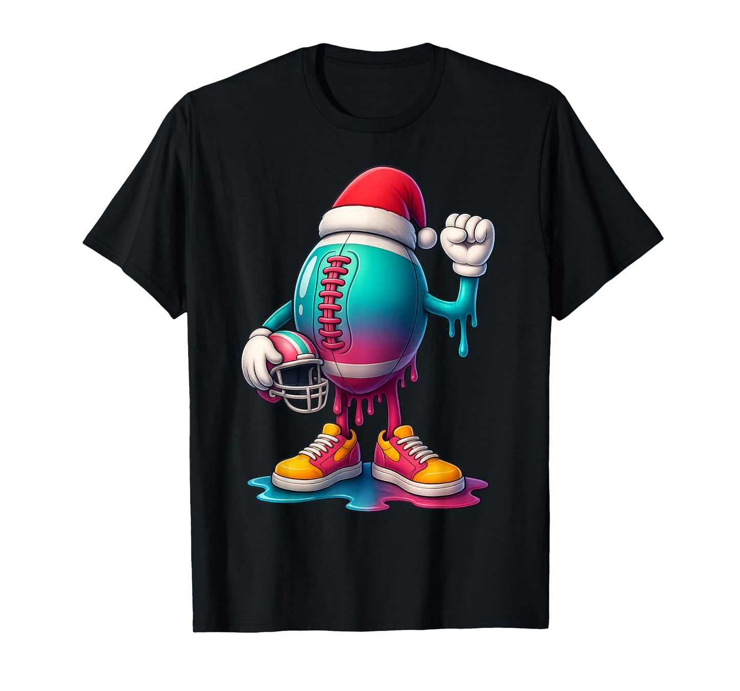 Christmas Soccer Boys American Football Xmas Ice Cream Kids T-Shirt