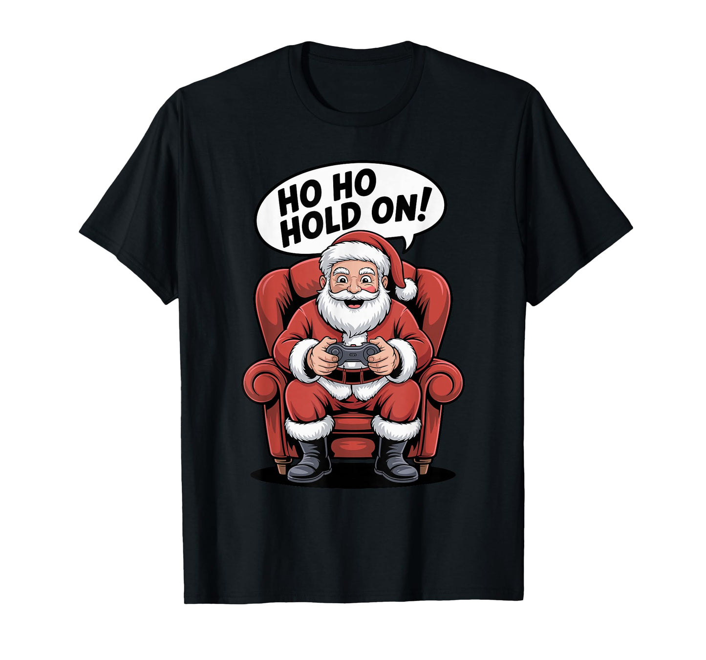 Santa Gaming Christmas Funny Video Gamer Xmas Holiday T-Shirt