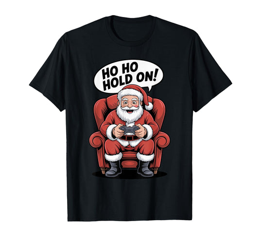 Santa Gaming Christmas Funny Video Gamer Xmas Holiday T-Shirt