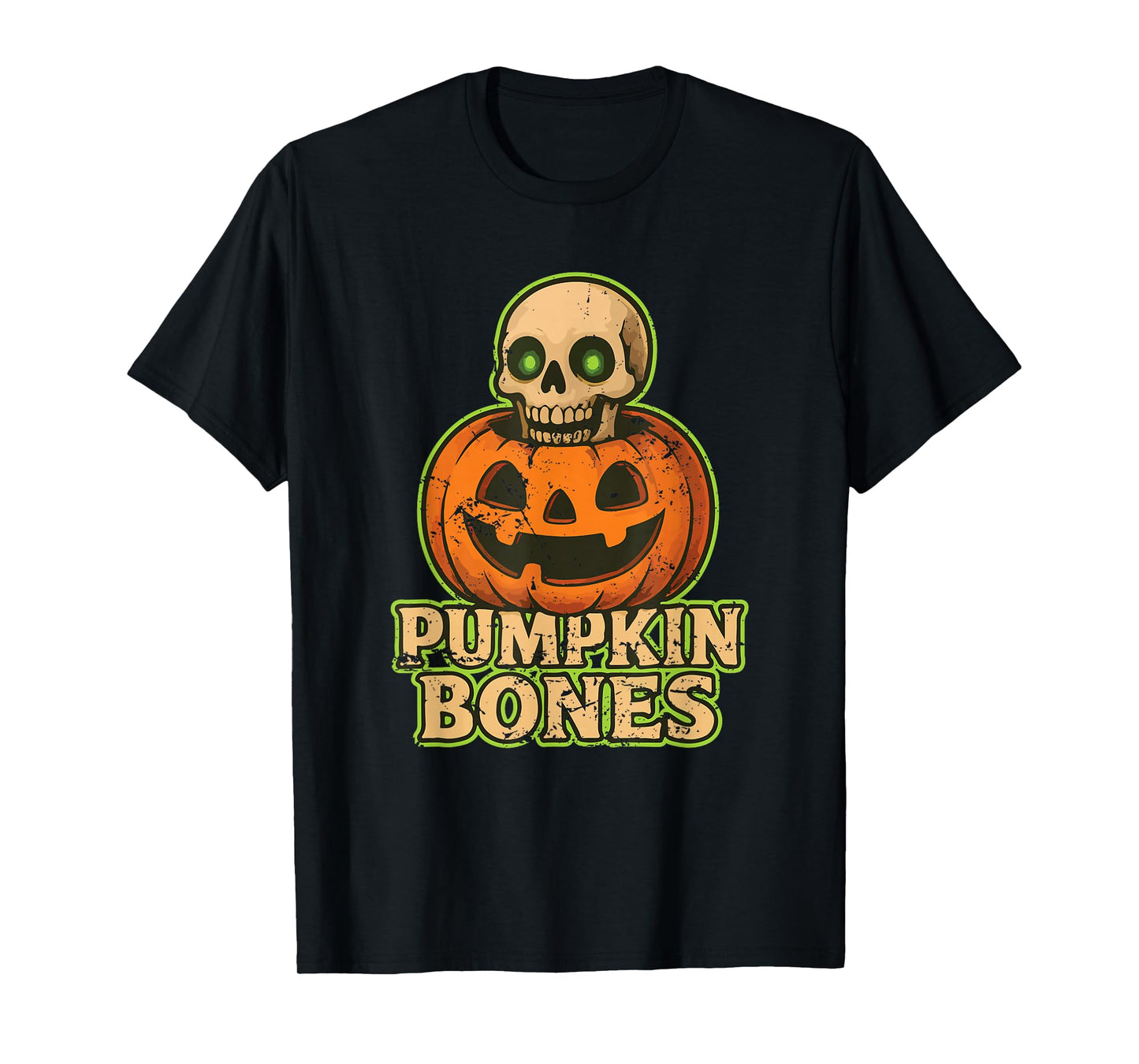 Pumpkin Bones Head and Pumpkin T-Shirt