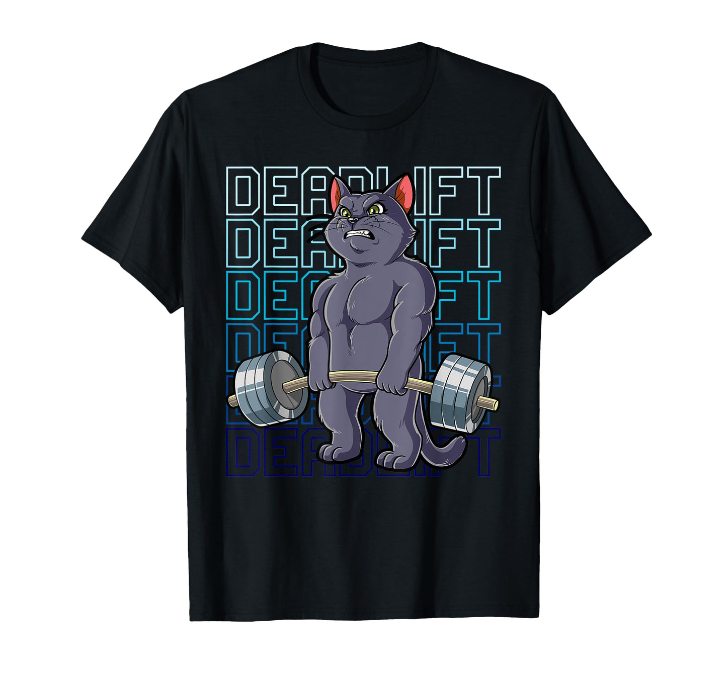 Cat Gym Weight Training Deadlift Men Women T-Shirt