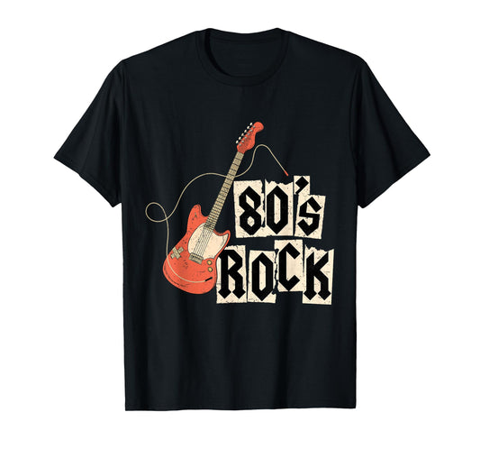 Vintage 80's Rock 80s Party Retro Music Guitar Rock And Roll T-Shirt