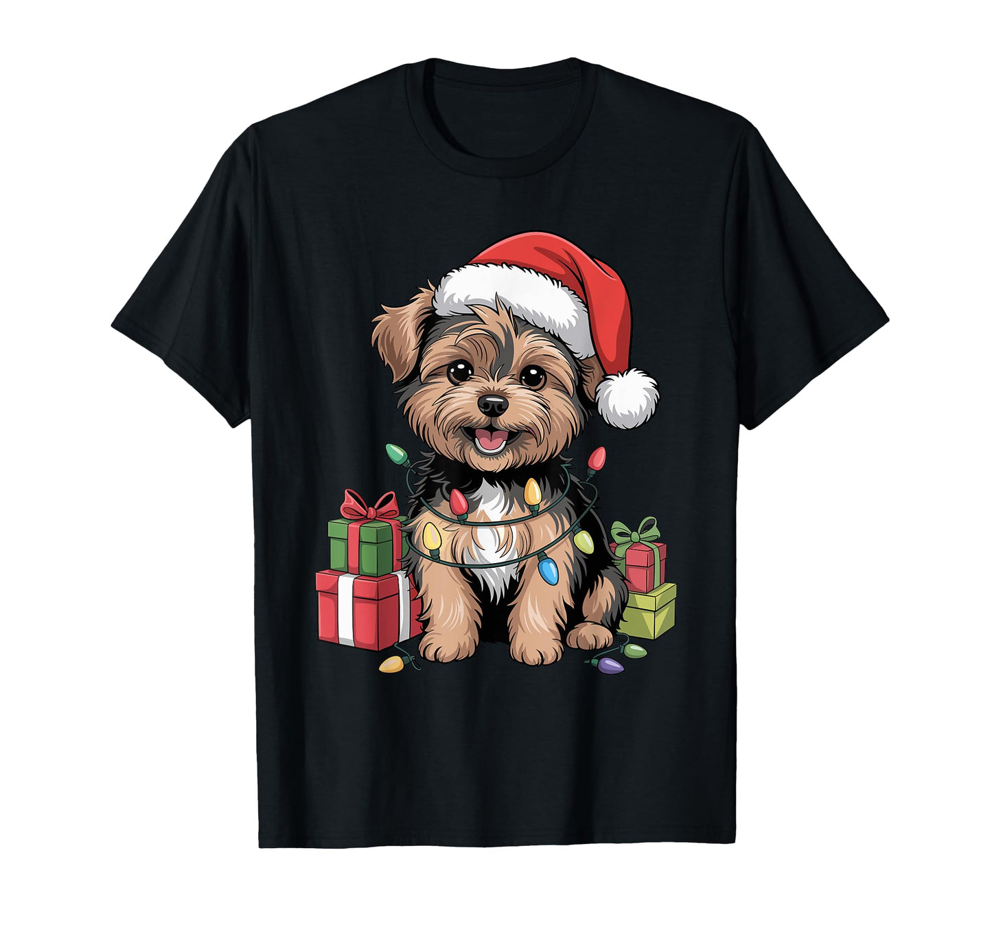 Cute Yorkipoo Christmas Xmas Design Funny Dog Lover Holiday T-Shirt