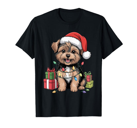 Cute Yorkipoo Christmas Xmas Design Funny Dog Lover Holiday T-Shirt