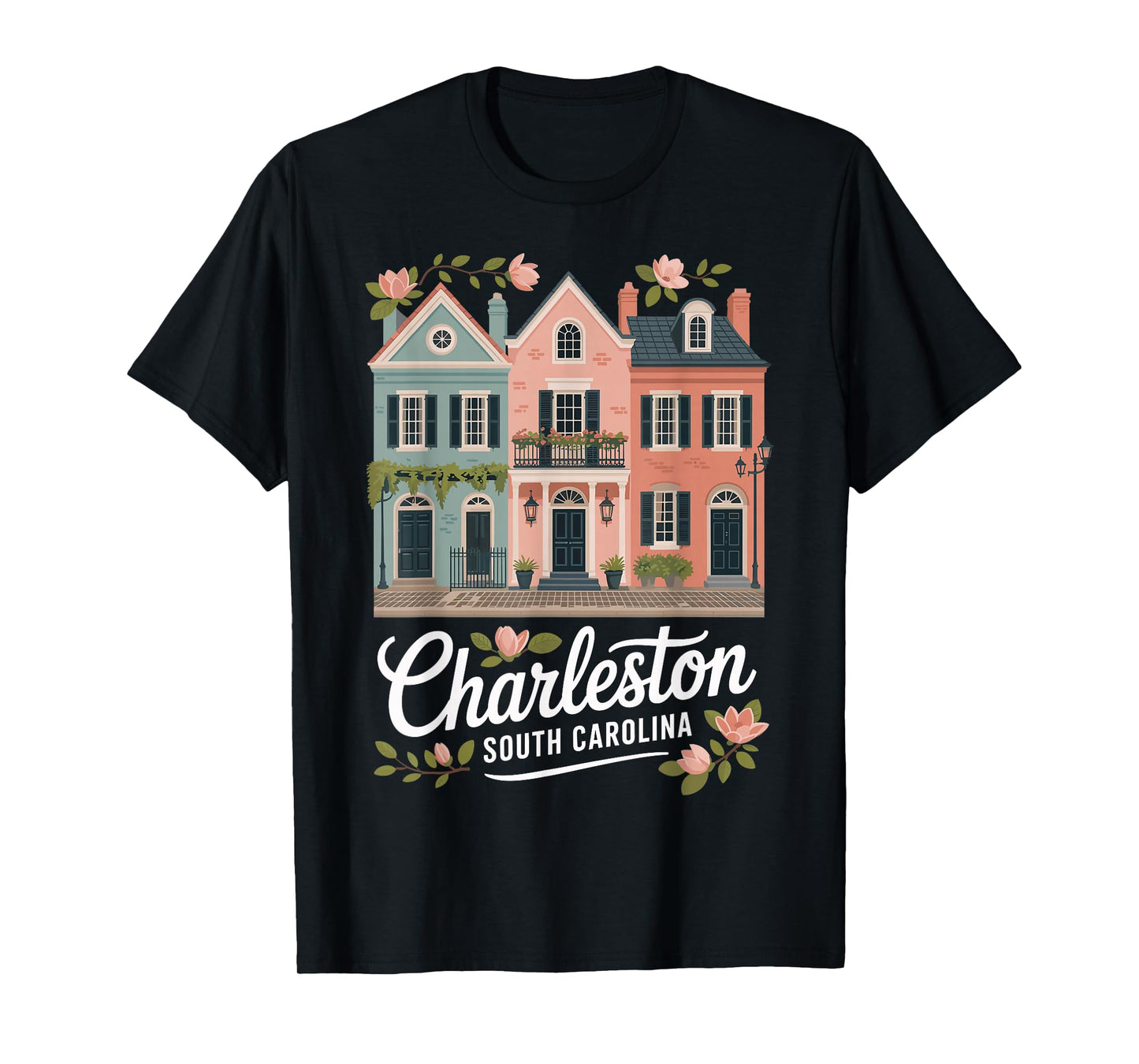 Charleston South Carolina pastel homes harbor Charleston T-Shirt