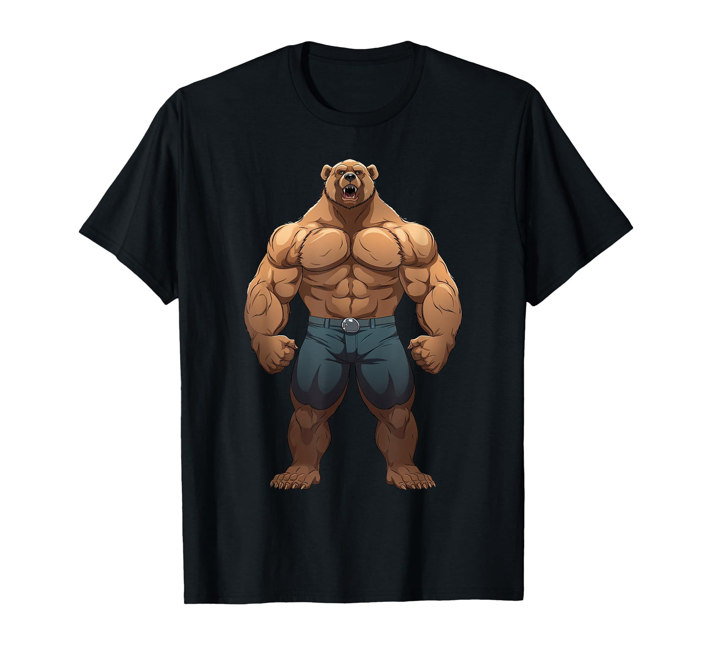Bear Bodybuilder Muscular Body Gym Fitness Weightlifting T-Shirt