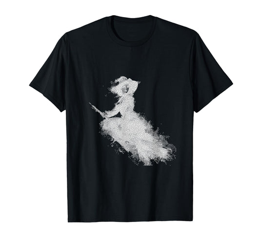 Enchanted Witch Flying Broom Halloween T-Shirt