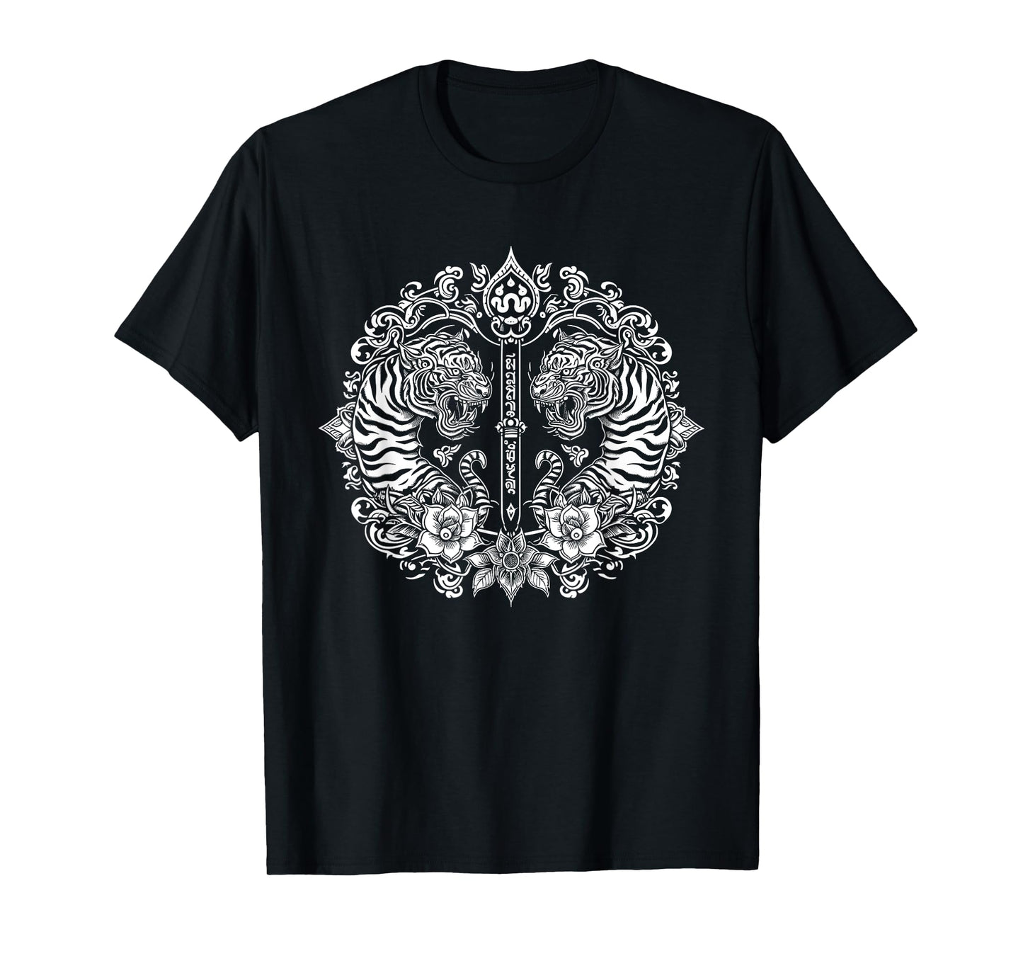 Sak Yant Muay Thai Art Tattoo Twin Tiger Kickboxing Thailand T-Shirt
