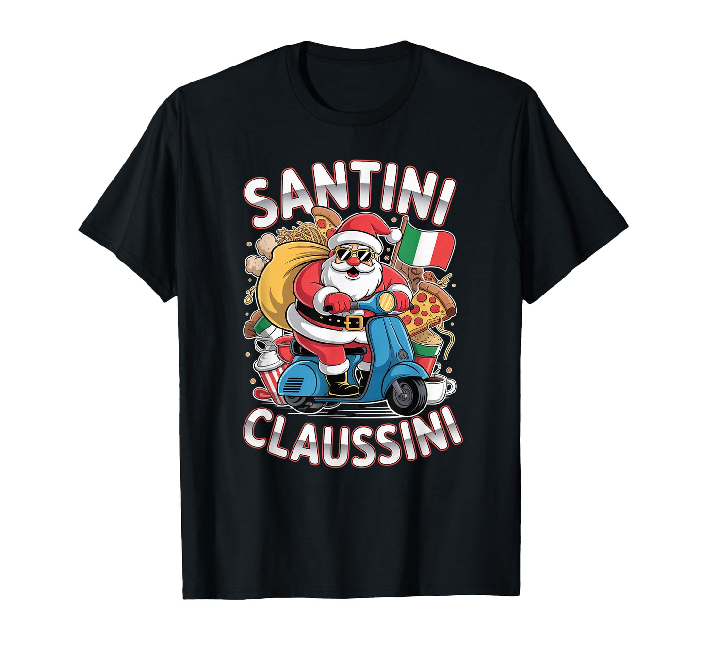 Italian Brainrot Christmas Santini Claussini Funny Santa T-Shirt