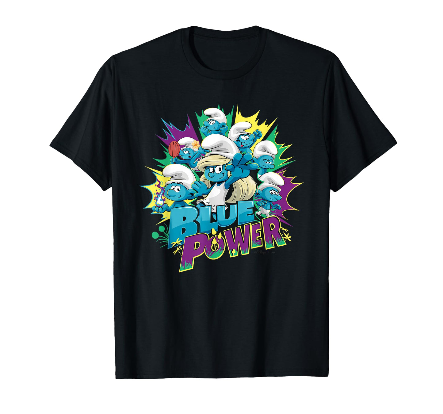 The Smurfs Movie Village Blue Power Smurfette T-Shirt