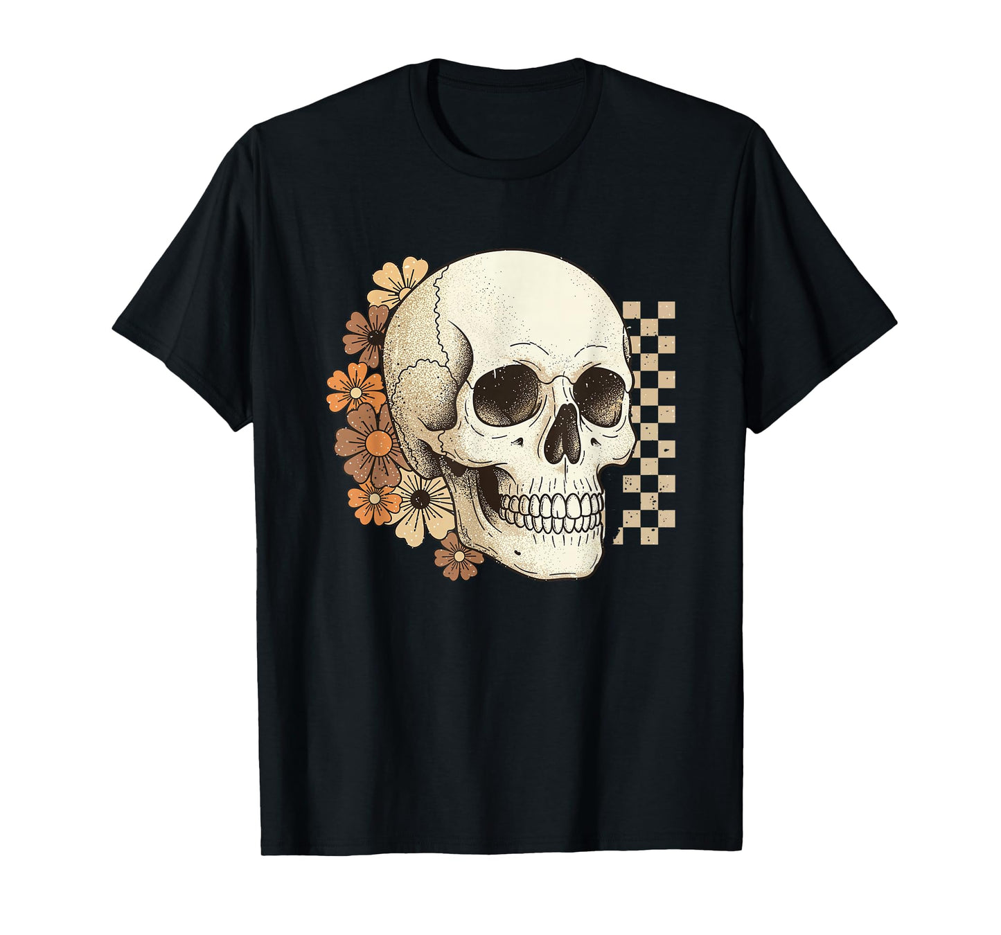 Skeleton Floral Vintage Skull Halloween Women Men T-Shirt