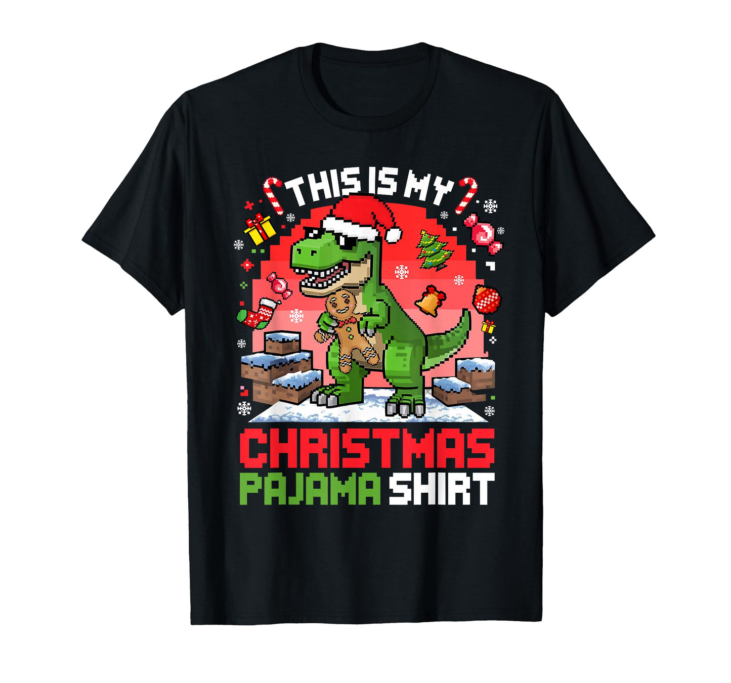 This is My Christmas Pajama Shirt Holiday T-rex Dinosaur T-Shirt