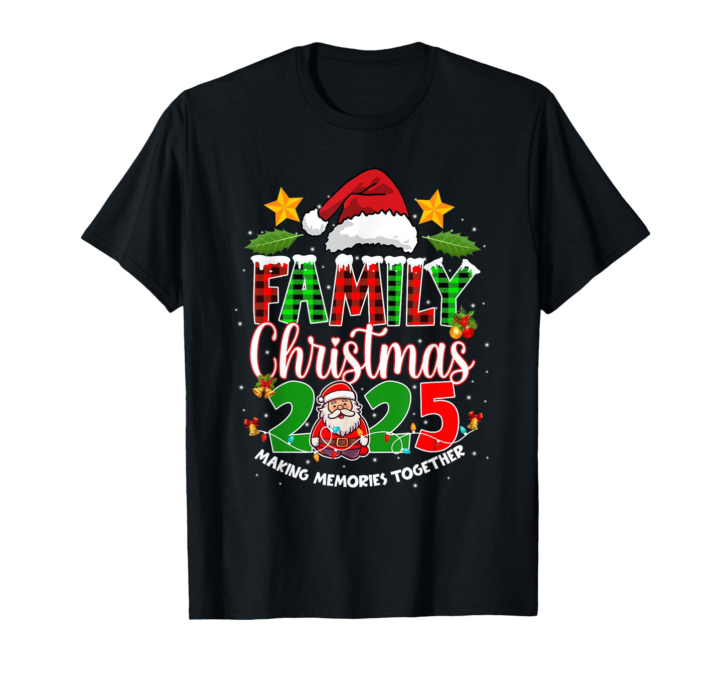 Family Christmas 2025 Matching Squad Santa Hat Xmas Pajama T-Shirt