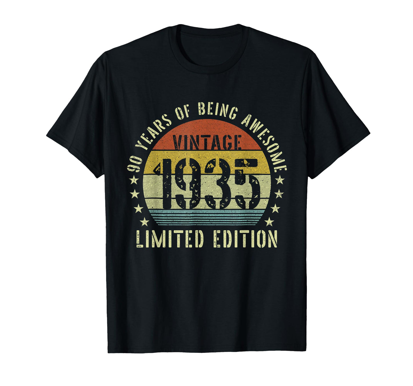 Vintage 1935 90th Birthday Gifts 90 Year Old Women Men T-Shirt