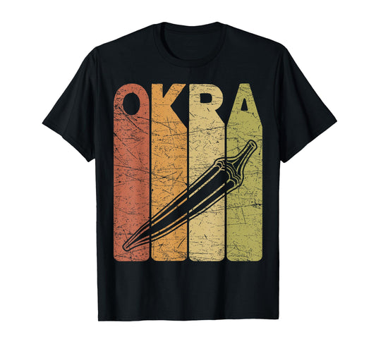 Okra Vintage Okra Vegetable Farmer Retro Okra T-Shirt