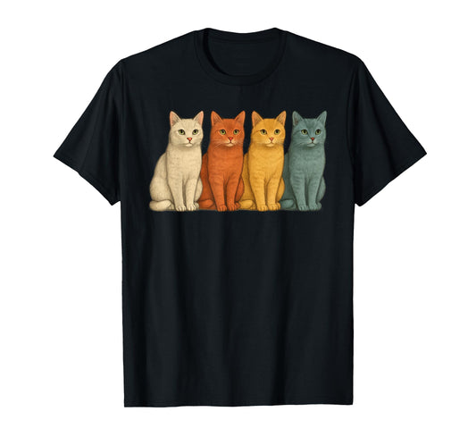 Vintage Cats Cute Cat Retro T-Shirt