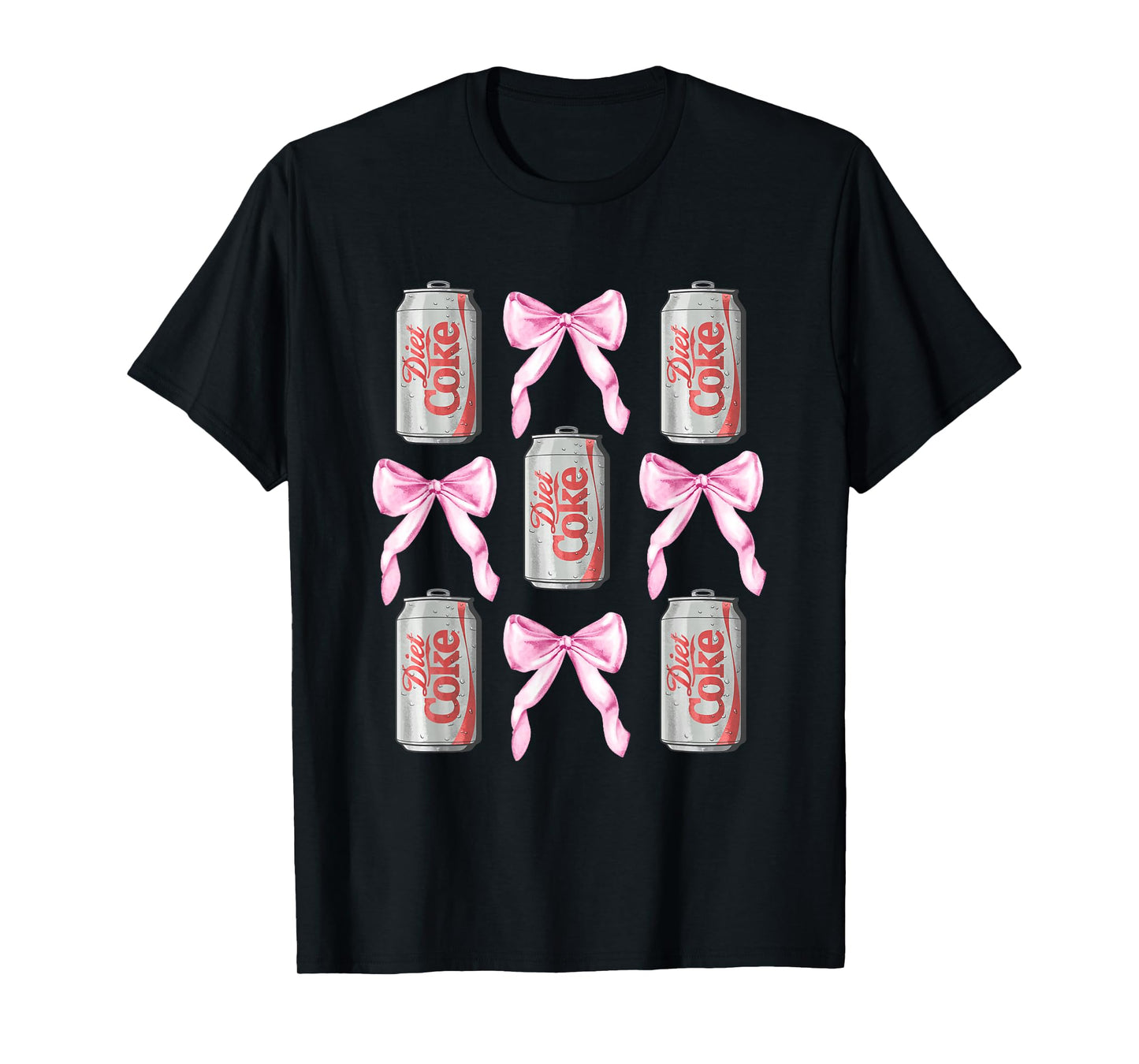 Coca-Cola Diet Coke & Pink Bows Collage Logo Vintage T-Shirt