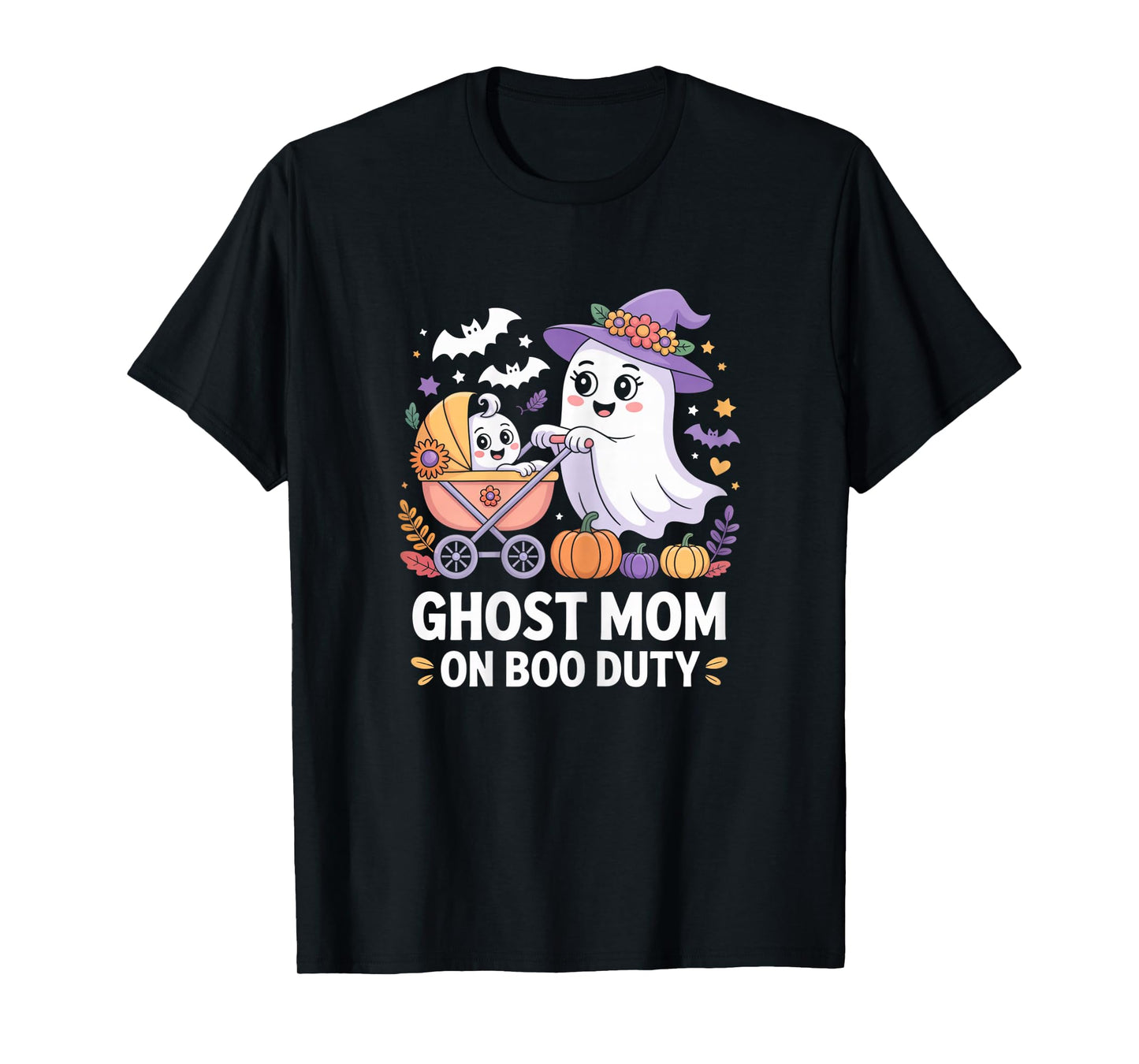 Ghost Mom On Boo Duty Cute Halloween Woman Mom Shirt T-Shirt