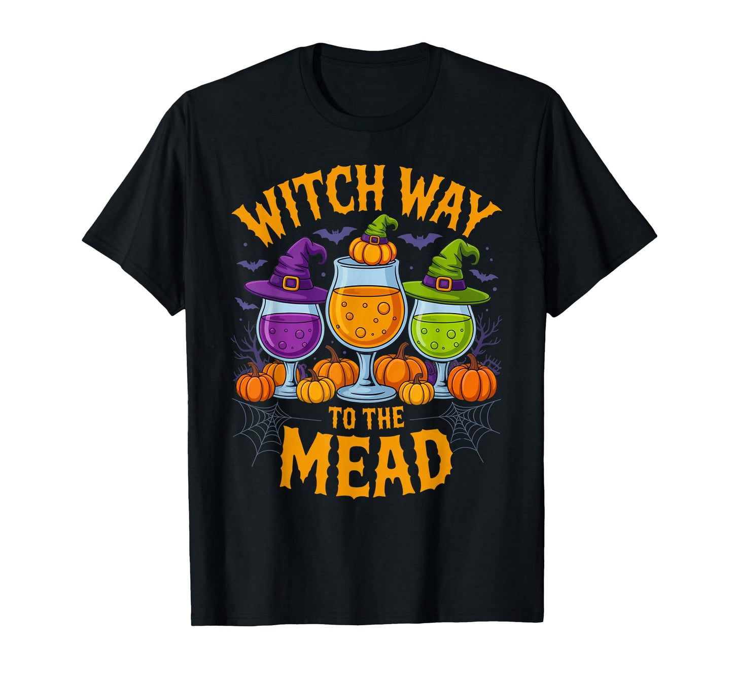 Witch Way to The Mead Spooky Halloween Drinking Humor T-Shirt