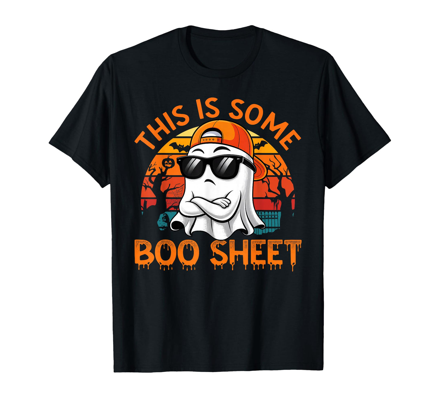 Funny Halloween This is Some Boo Sheet Ghost Retro Men Boys T-Shirt