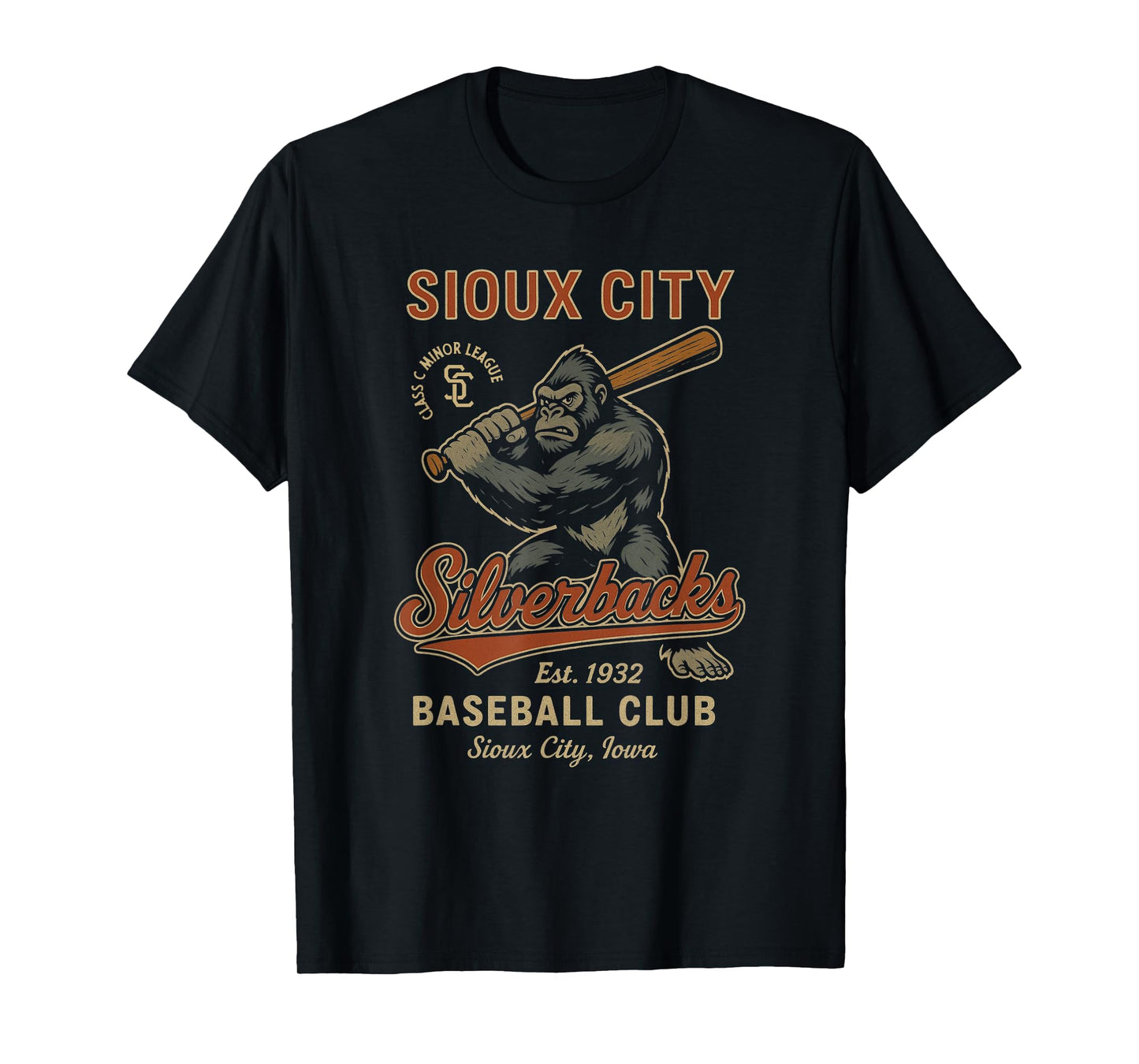 Sioux City Silverbacks Retro Minor League Baseball T-Shirt