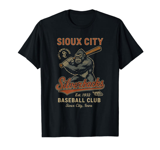 Sioux City Silverbacks Retro Minor League Baseball T-Shirt