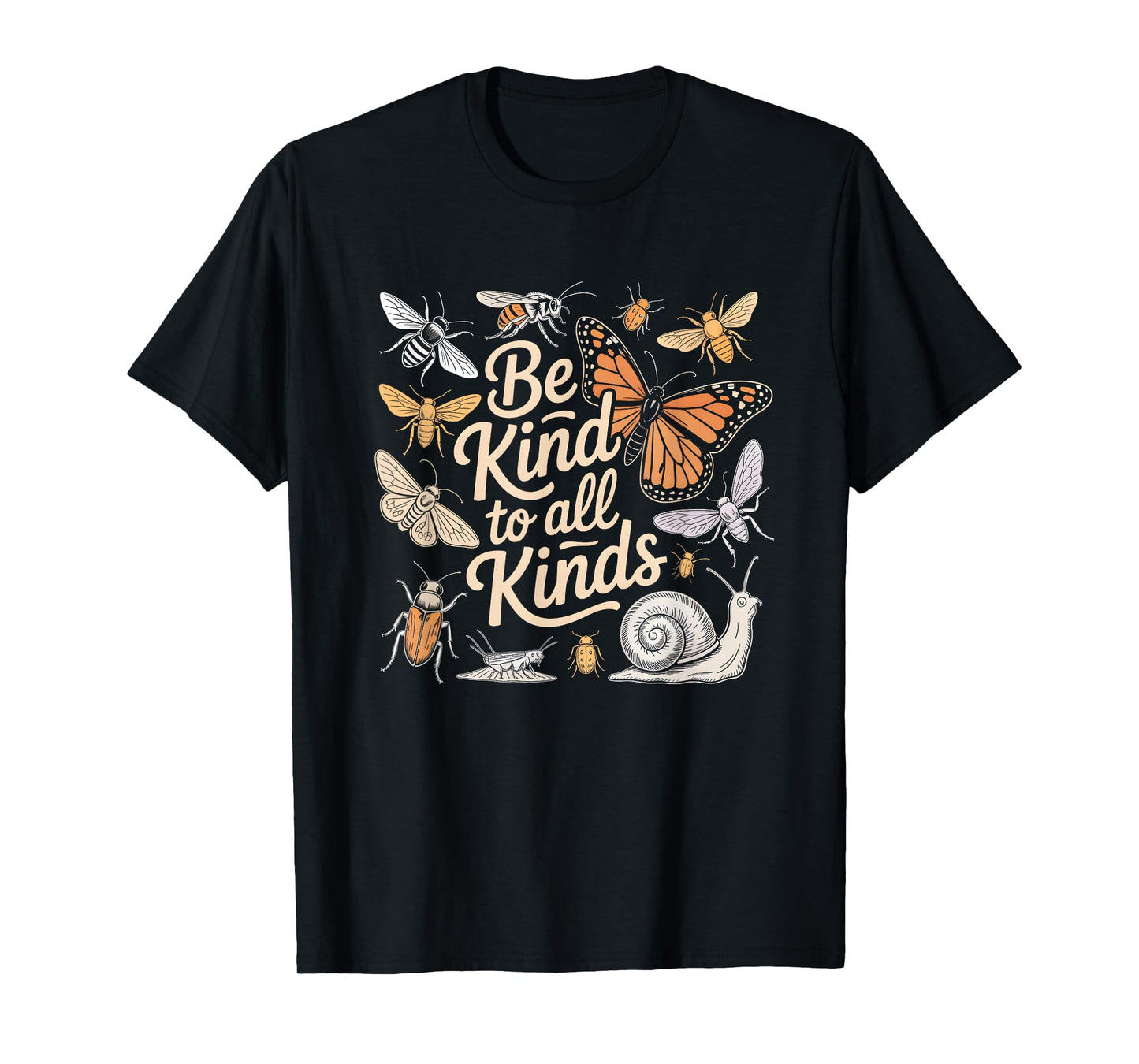 Vintage Be-Kind To All Kinds Bugs Entomology Entomologist T-Shirt
