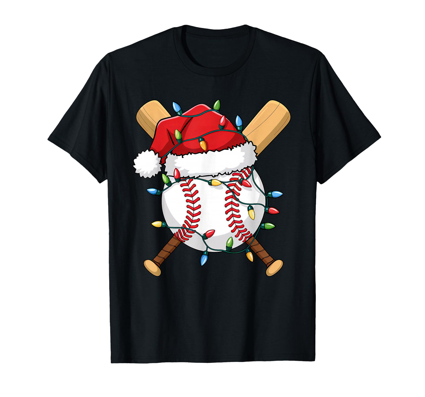 Santa Sports Design for Men Boys Christmas Baseball Player T-Shirt