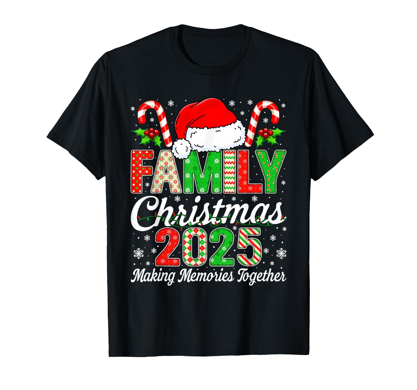 Family Christmas 2025 Squad Santa Elf Xmas Matching Outfit T-Shirt