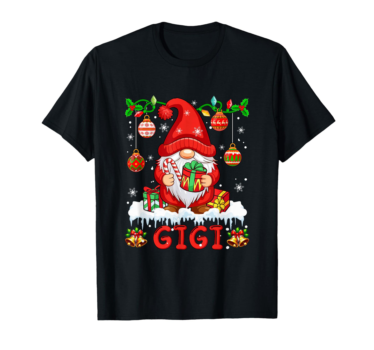Gigi Christmas Gnome Colorful Lights Matching Family Group T-Shirt