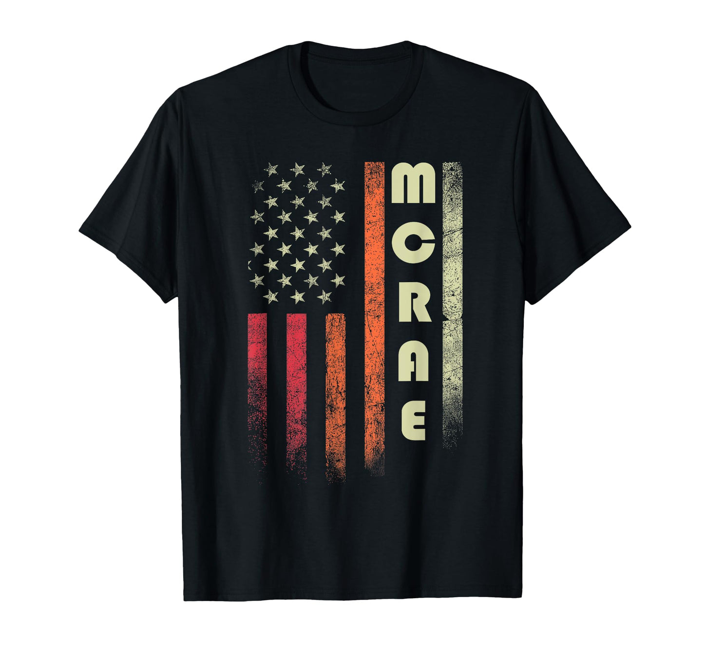 MCRAE Surname Funny Retro Vintage Birthday American Flag T-Shirt