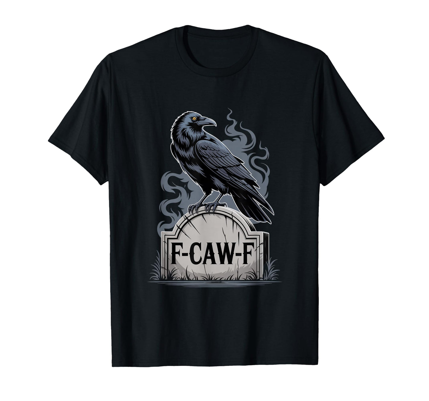F-Caw-F Crow Funny Gothic Moon Black Bird Halloween T-Shirt