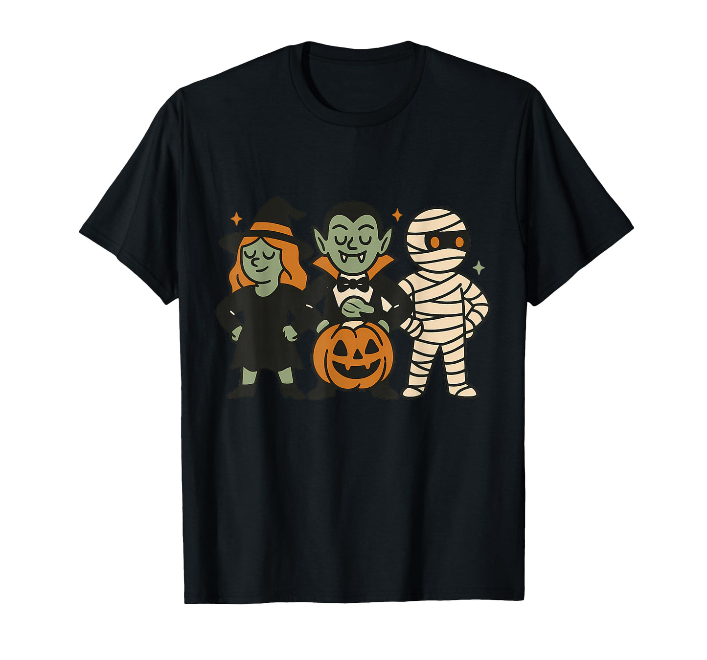 Spooky Squad Halloween Fun: Witch, Vampire, Mummy T-Shirt