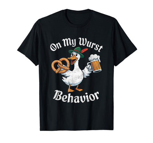 On My Wurst Behavior Oktoberfest Funny German American Humor T-Shirt
