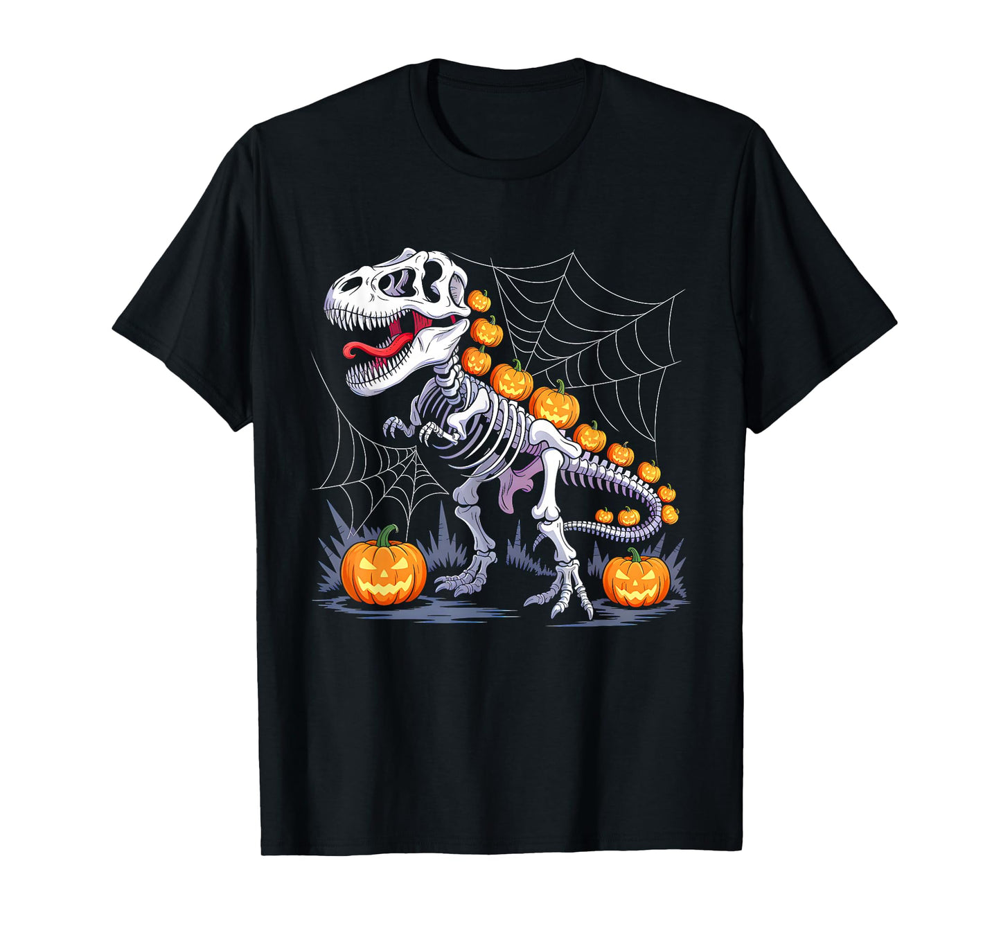 Funny Halloween Dinosaur T rex Pumpkin Horror Party Costume T-Shirt