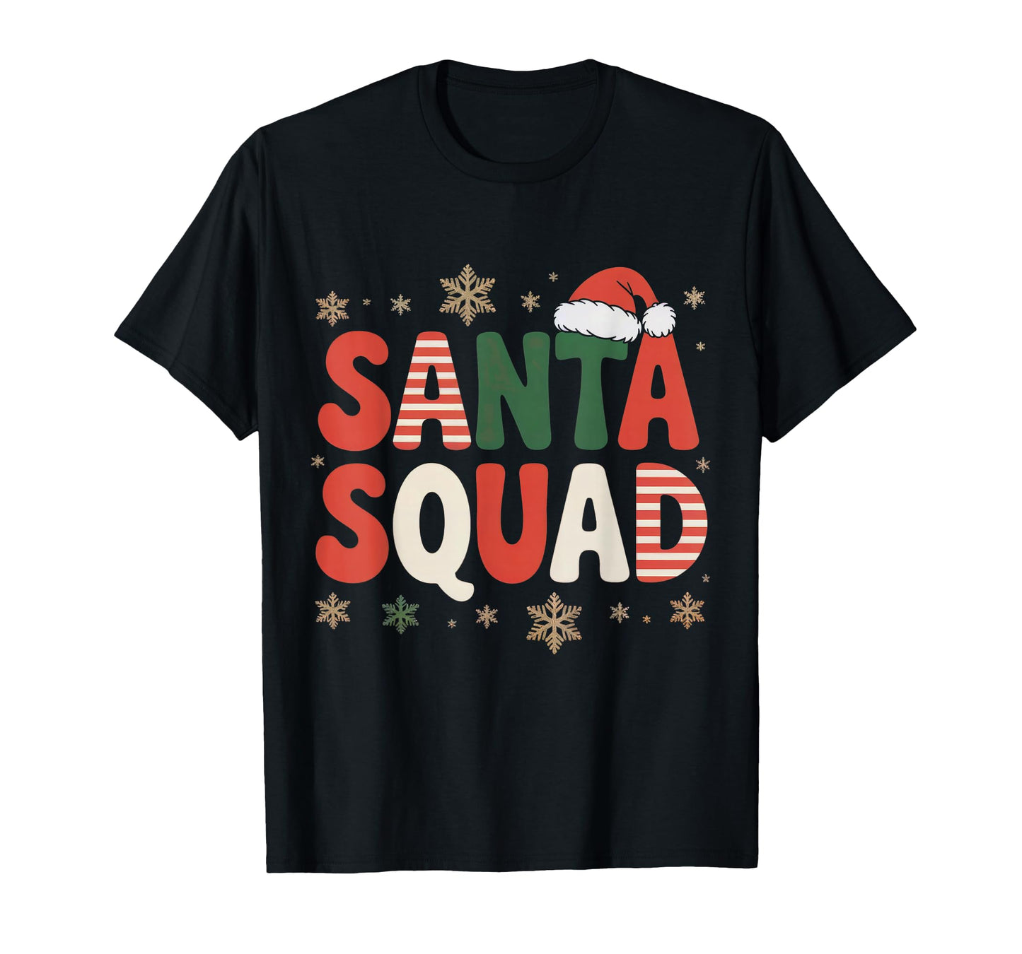 Retro Santa Skate Team Christmas Holiday Matching Vibes T-Shirt
