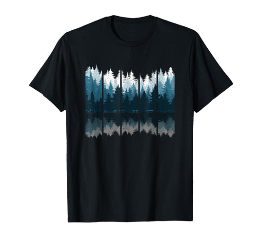 Pine Tree Forest Landscape Nature Vintage Graphic Men Women T-Shirt