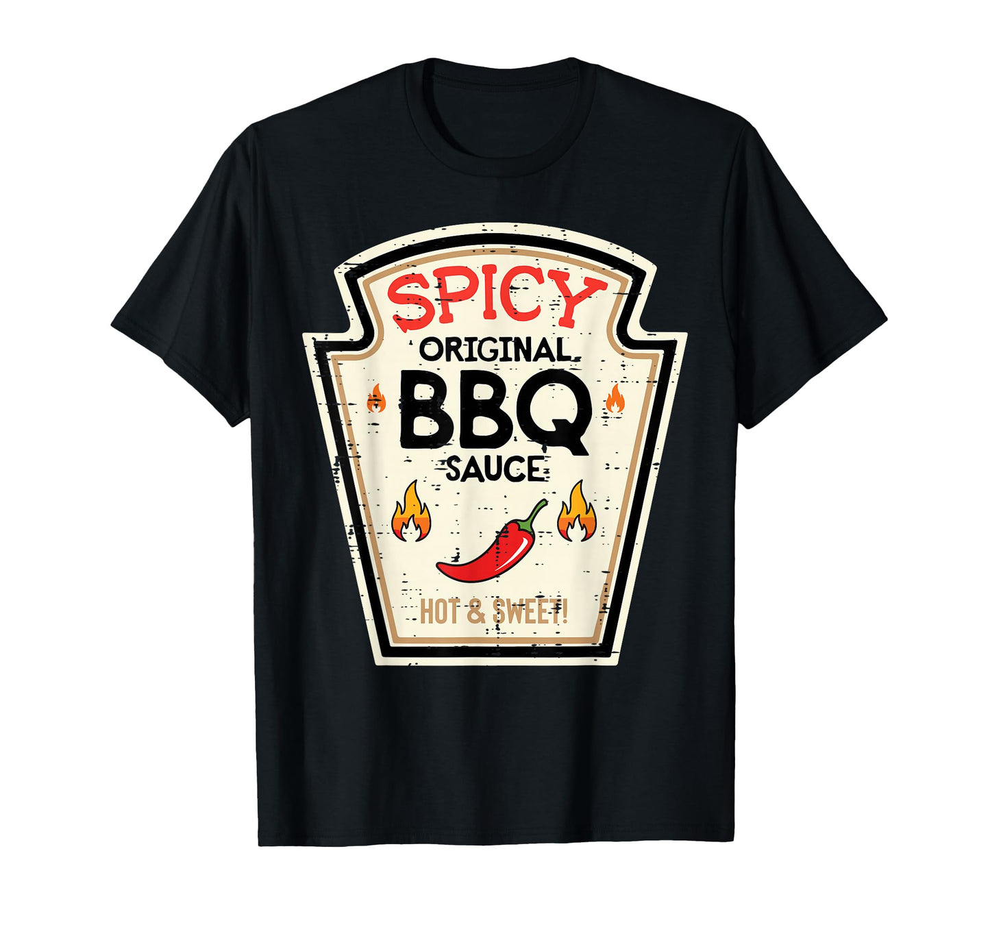 Halloween Spicy BBQ Sauce Funny Food Costume Men Women Kids T-Shirt