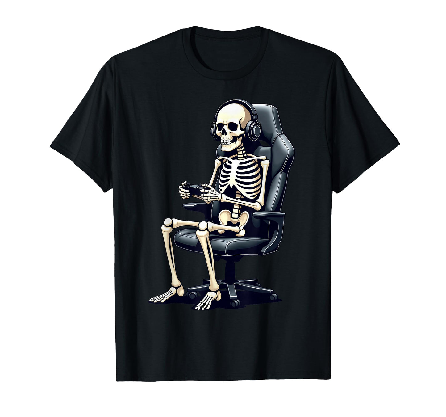 Halloween Skeleton Gamer Video Gaming Boys Girls Men Women T-Shirt