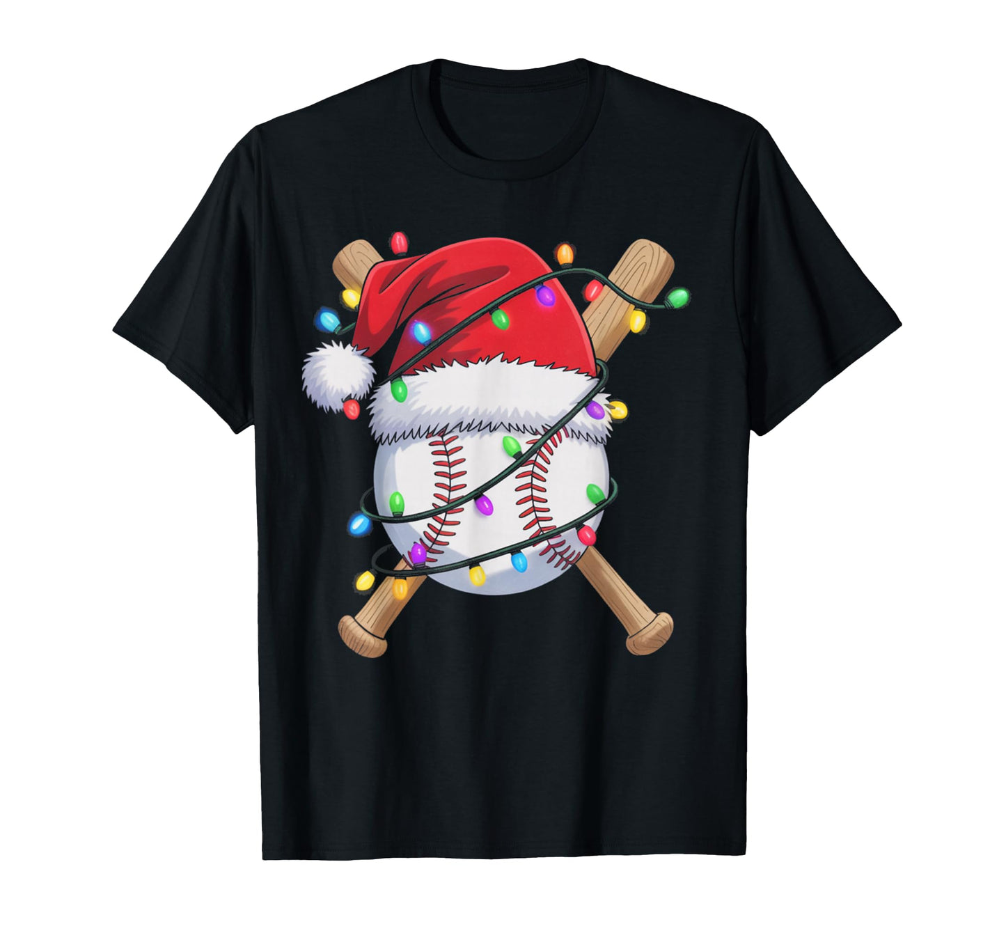 Santa Sports Design for Men Boys Christmas Baseball Player T-Shirt